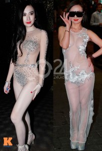 Trang phục xuyến thấu của Angela Phương Trinh giống như trang phục gây xôn xao dư luận của quả bom Can Lộ Lộ