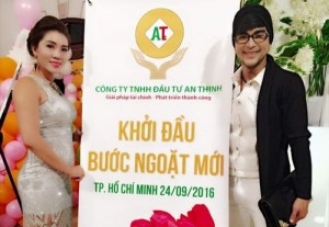 Lê Ngân - giám đốc Công ty An Thịnh và ca sĩ Hoàng Đăng Khoa