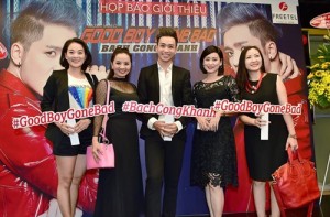 4 bà mẹ (từ trái sang): Huỳnh Trang Nhi, Hoài An, Tuyết Thu, Khánh Huyền đến chúc mừng Bạch Công Khanh ra mắt MV 'Good boy Gone Bad'