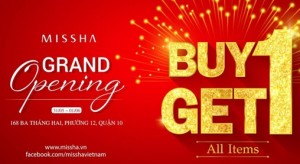 Mỹ phẩm Missha khuyến mãi mua 1 tặng 1 dịp khai trương showoom mới