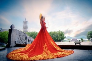 Bộ ảnh áo dài đẹp như tranh của Hoa hậu Đàm Hương Thủy
