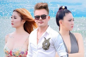 Lưu Chấn Long với ca sĩ Lady Phương Thùy và DJ Ngọc Trần (trái)