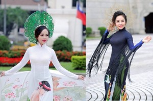 Á hậu - Miss Hiền Nguyễn với 2 bộ áo dài của NTK Cindy Nguyễn và Tạ Linh Nhân