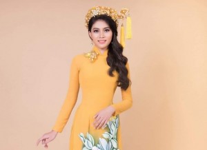 Hoa hậu Như Huỳnh trong bộ áo dài của NTK Nguyễn Tuấn