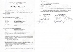 Biên bản thỏa thuận về việc vay tài sản ngày 12-12-2011