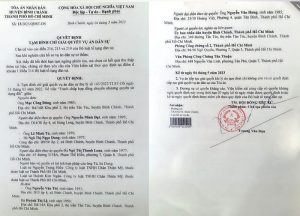 Quyết định “tạm đình chỉ giải quyết vụ án” do thẩm phán Trương Văn Dựa ký