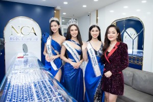 Hoa hậu Hoàng Thanh Nga (phải) - Nữ doanh nhân từ người chế tác đến đội vương miện