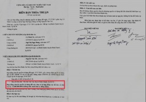 “Biên bản thỏa thuận về việc vay tiền” lập ngày 12/12/2011