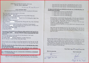 Một “Giấy mượn tiền” do ông Huỳnh Lê Tấn Tuyến kí xác nhận đã nhờ chị Bùi Nguyễn Trúc Linh vay mượn tiền giùm
