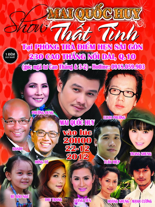 Show "Thất tình" tại Phòng trà Điểm Hẹn Sài Gòn