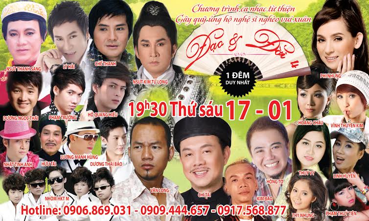 Chương trình qui tụ nhiều ca sĩ, nghệ sĩ trong các lĩnh vực khác nhau
