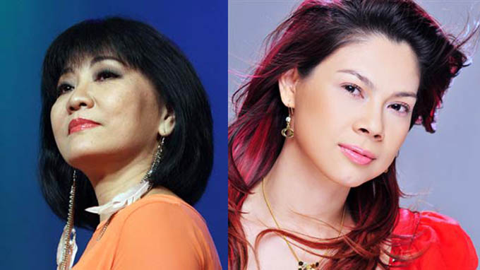 Ca sĩ Cẩm Vân và Thanh Thảo tham gia hát gây quỹ “Chung sức bảo vệ chủ quyền biển Đông” của báo Tuổi Trẻ. Ảnh tư liệu.