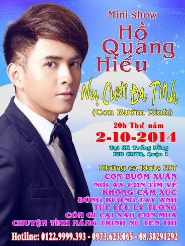 Ca sĩ Hồ Quang Hiếu và những ca khúc hit lần đầu tiên diễn tại SK Trống Đồng