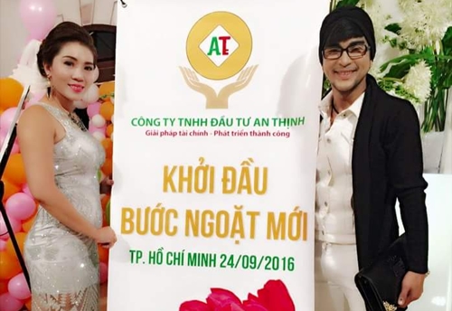 Lê Ngân - giám đốc Công ty An Thịnh và ca sĩ Hoàng Đăng Khoa