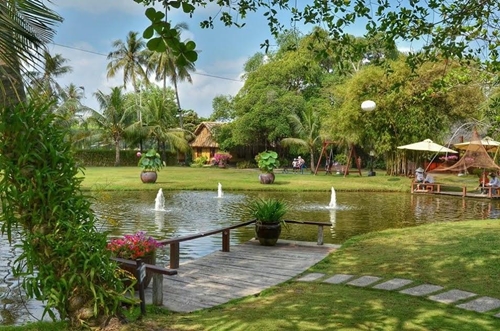 Khung cảnh thiên nhiên xanh mát tại Khu du lịch Bình Quới 2