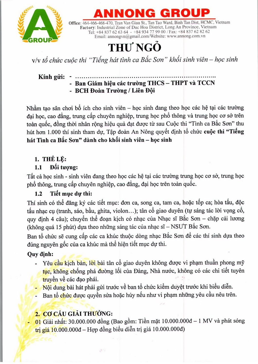 Tinh ca Bac Son HSSV