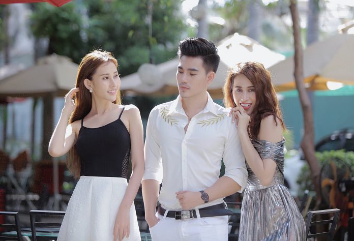 Hoàng Gia Lâm với hoa hậu Chi Nguyễn và hoa hậu Princess Ngọc Hân trong MV mới
