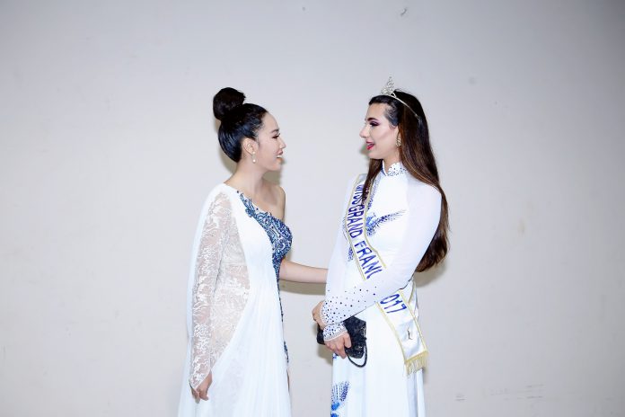 Hoa hậu Trần Ngọc Châu vui mừng gặp lại Hoa hậu Hòa bình Pháp 2017 – Sonia Mansour