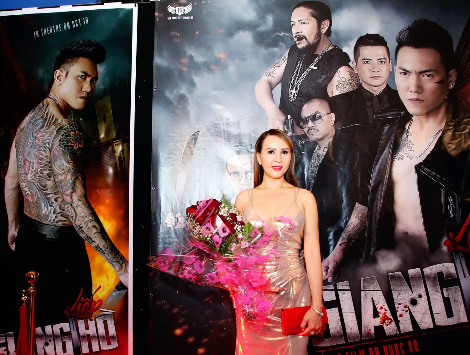 Hoa hậu Áo dài Kim Oanh Phan lộng lẫy tham dự sự kiện ra mắt phim Kiếp Giang Hồ