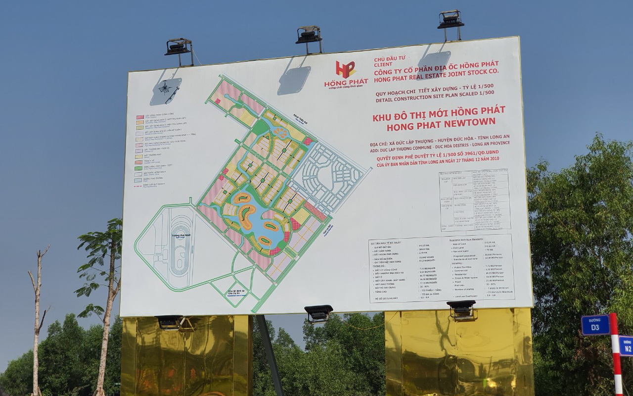 Sơ đồ dự án do Công ty Hồng Phát làm chủ đầu tư