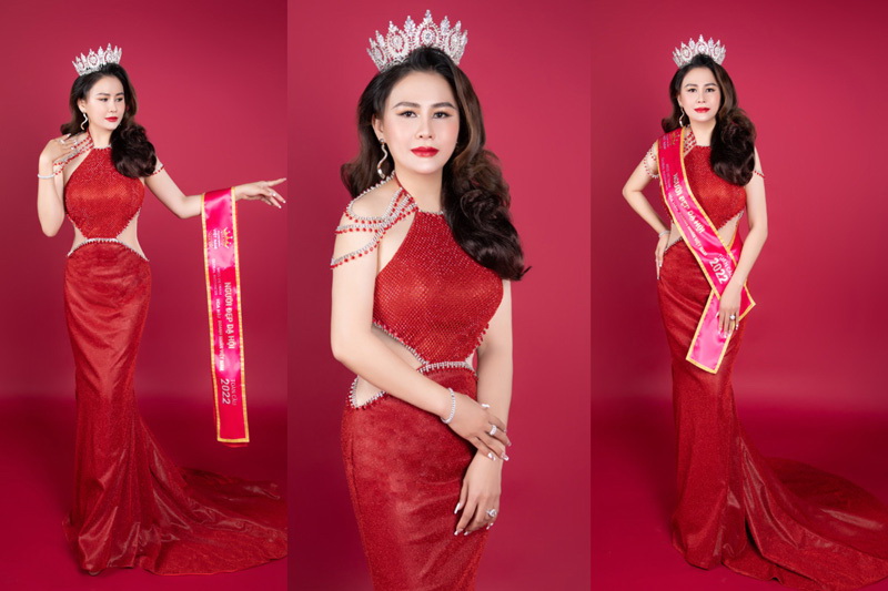 Hoa hậu Thân thiện Lý Kim Ngân trong trang phục của Tommy Nguyễn