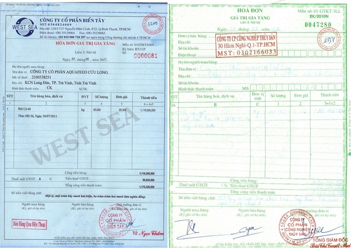 Hóa đơn giá trị gia tăng (bị cáo cung cấp) và Hóa đơn bản gốc nhưng khi gửi đi giám định lại là hóa đơn photo