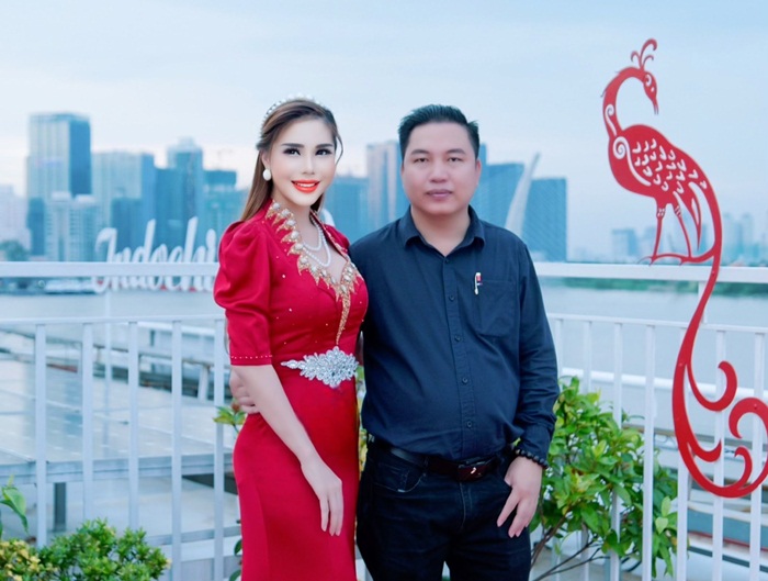 Ông xã Trần Thiên Lượng luôn đồng hành cùng Nữ hoàng Phong Lan trong mỗi sự kiện