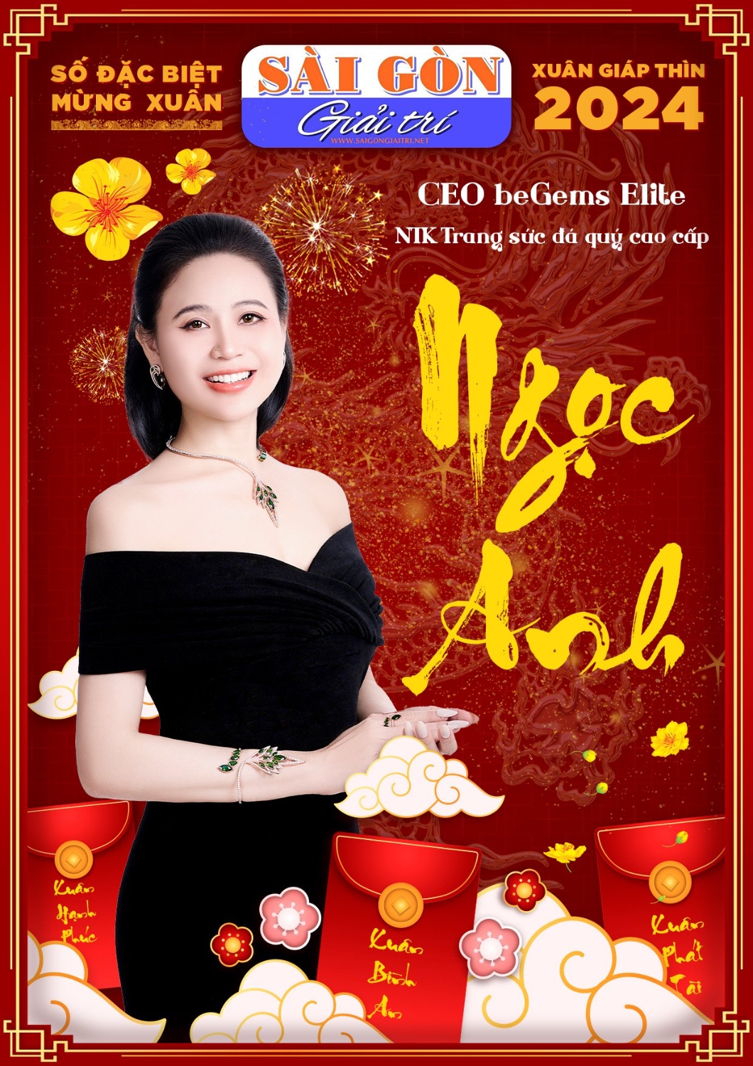 CEO Ngọc Anh trên bìa Xuân 2024 của Sài Gòn Giải Trí