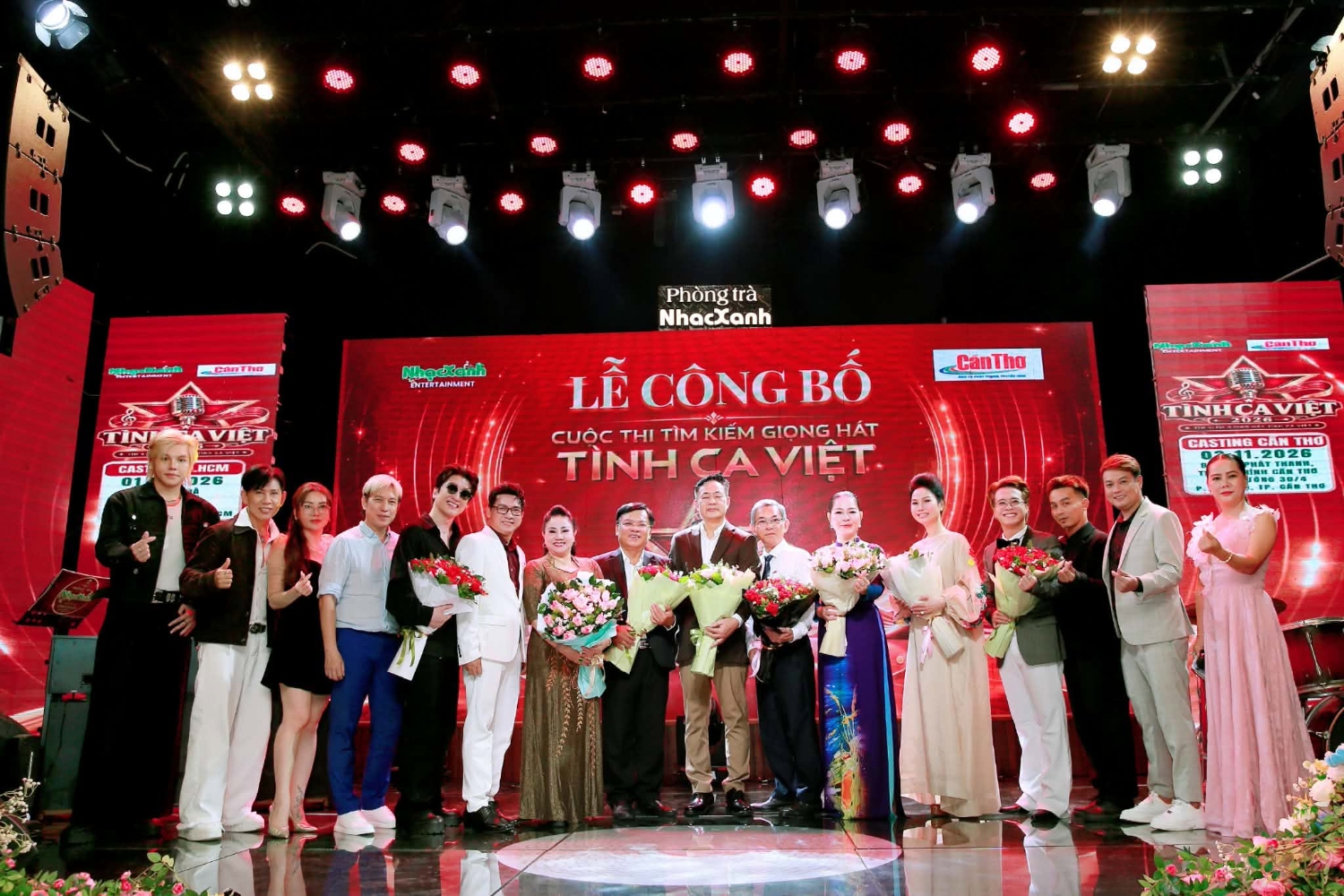 Ban tổ chức, Hội đồng nghệ thuật và các khách mời trong Lễ công bố cuộc thi Tình Ca Việt 2026